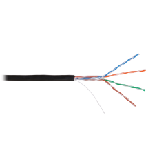 NIKOLAN NKL 2600B-BK Кабель U/UTP 4 пары, Кат.5e (Класс D), одножильный, BC, 24AWG (0,49мм), внешний, PE, черный, 305м