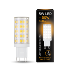 Gauss 107309105 Лампа Gauss G9 AC185-265V 5W 500lm 2700K керамика LED