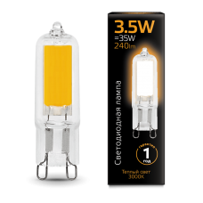 Gauss 107809103 Лампа Gauss G9 AC220-240V 3.5W 240lm 3000K стекло LED